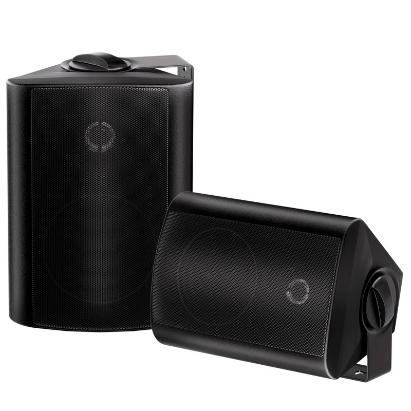 Herdio 4 Inches Passive Outdoor Speakers with 200Watt Powerful Bass Expansive Stereo Sound Coverage All-Weather Durability (Pair, Black) - Image 1